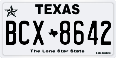 TX license plate BCX8642