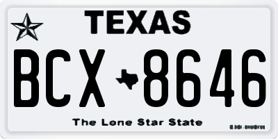 TX license plate BCX8646