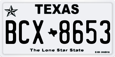 TX license plate BCX8653