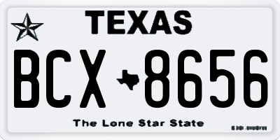 TX license plate BCX8656