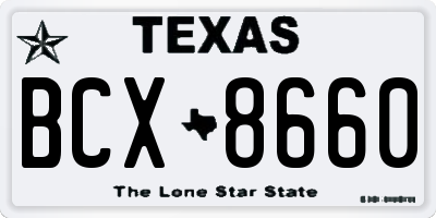 TX license plate BCX8660