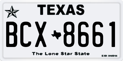 TX license plate BCX8661