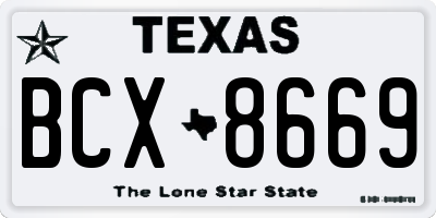 TX license plate BCX8669
