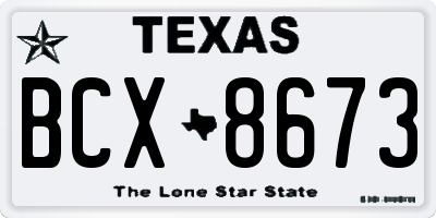 TX license plate BCX8673