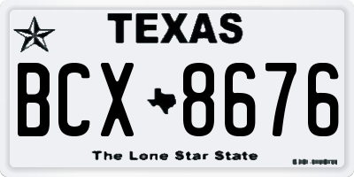 TX license plate BCX8676