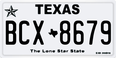 TX license plate BCX8679