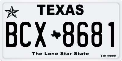 TX license plate BCX8681