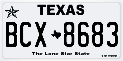 TX license plate BCX8683