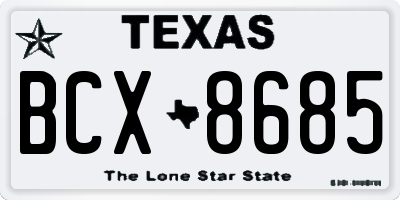 TX license plate BCX8685