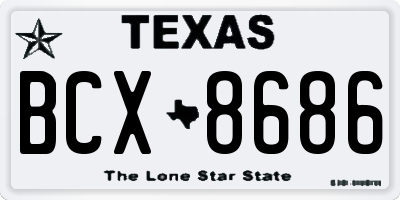 TX license plate BCX8686