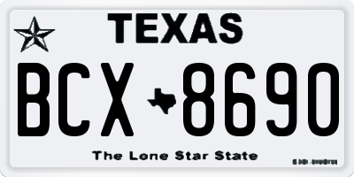 TX license plate BCX8690