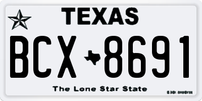 TX license plate BCX8691
