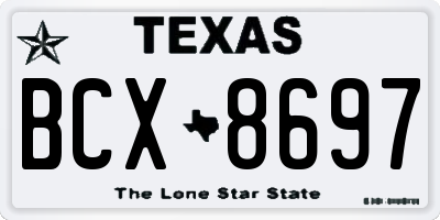 TX license plate BCX8697