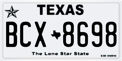 TX license plate BCX8698