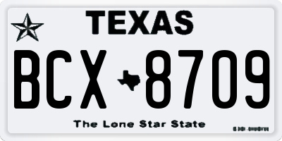 TX license plate BCX8709