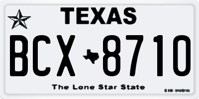 TX license plate BCX8710