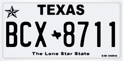 TX license plate BCX8711