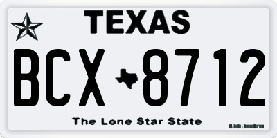 TX license plate BCX8712