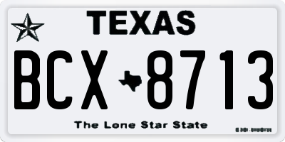 TX license plate BCX8713