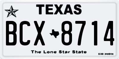 TX license plate BCX8714