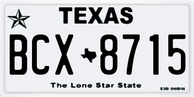TX license plate BCX8715