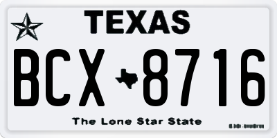 TX license plate BCX8716