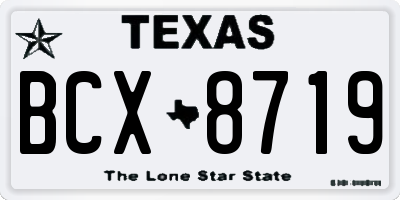 TX license plate BCX8719
