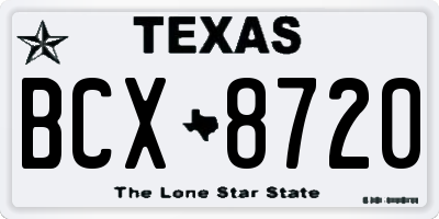 TX license plate BCX8720