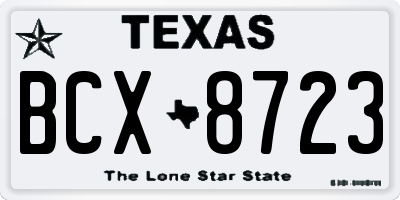TX license plate BCX8723