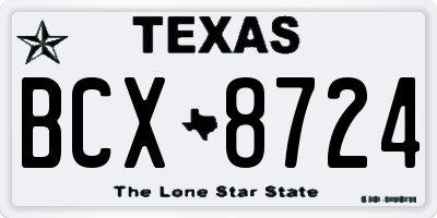TX license plate BCX8724