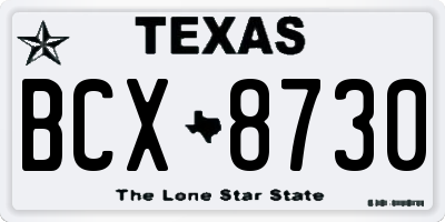 TX license plate BCX8730