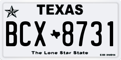 TX license plate BCX8731