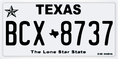 TX license plate BCX8737