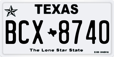 TX license plate BCX8740