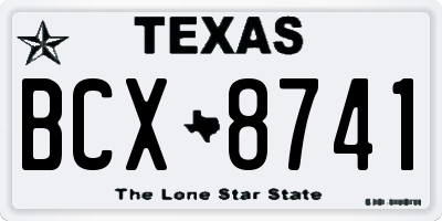 TX license plate BCX8741