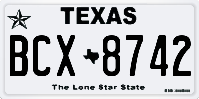 TX license plate BCX8742