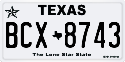 TX license plate BCX8743