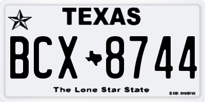 TX license plate BCX8744