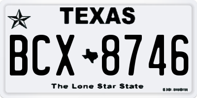 TX license plate BCX8746