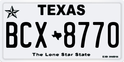 TX license plate BCX8770