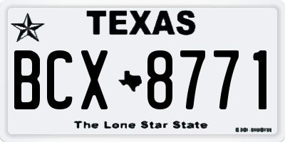 TX license plate BCX8771