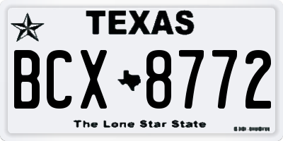 TX license plate BCX8772