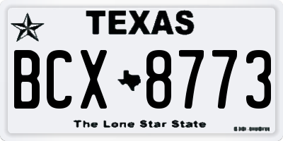 TX license plate BCX8773