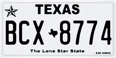 TX license plate BCX8774