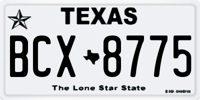 TX license plate BCX8775