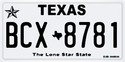 TX license plate BCX8781