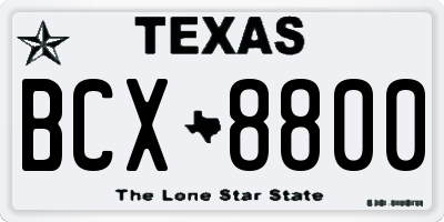 TX license plate BCX8800