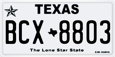 TX license plate BCX8803