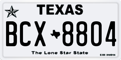 TX license plate BCX8804