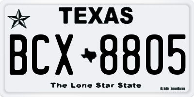 TX license plate BCX8805